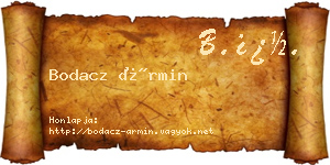 Bodacz Ármin névjegykártya